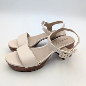 LifeStride Rhythmn Ankle Strap Platform Sandals Women's Beige Size US6M EU36